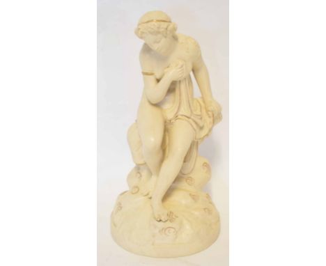 Pottery model of The Bather Surprised after the Royal Worcester example, 38cm high 