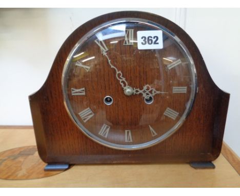 Smiths of Enfield Oak cased mantel clock