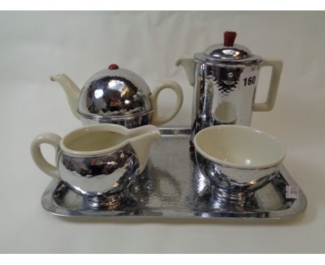 Art Deco WMF 5 Piece Teaset comprising of Teapot, Water jug, Milk, Sugar and a tray