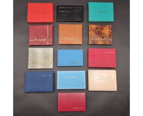 AUTOGRAPH ALBUMS:&nbsp;a good single owner collection of 13 small-format autograph albums, assembled circa 1960s, numerous st