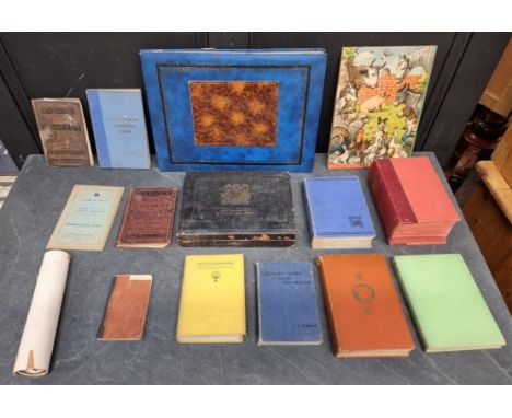 MISCELLANEOUS BOOKS:&nbsp;a box, to include vintage cookery, 2 pop-up books, 3 rolled Beatrix Potter panoramas, album of cutt