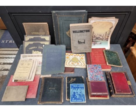 MISCELLANEOUS, 19TH CENTURY:&nbsp; a quantity in box, to include chromolithographic music covers: scrap and manuscript albums