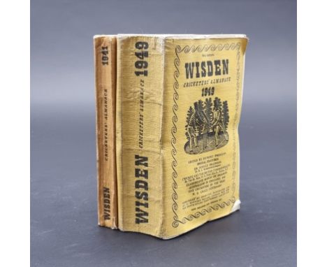 WISDEN CRICKETERS ALMANAC 1941: 426pp, original tan linen covers, light wear and marking, 2 small ink stains to lower cover b