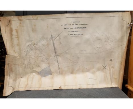 MANUSCRIPT MAP:&nbsp;'Plan of Property in the Parishes of Botley and Bishops-Waltham belonging to the Rev'd Dr Jenkyns': circ