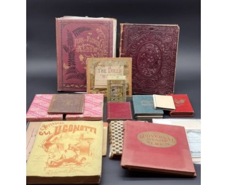 SCRAP ALBUM:&nbsp;mid-19thc album, embossed burgundy card covers, spine gilt, rubbed and scuffed, 4to, contains misc. printed