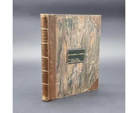 LIBRARY CATALOGUE:&nbsp;manuscript catalogue of books, The Manor House, Sandford Orcas, 19th century, some later editions loo