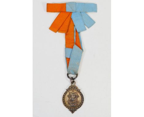 The Orange and Blews - an extremely rare 18th C white metal medal for 'The Loyal Friendly Society of Orange and Blew' with ri