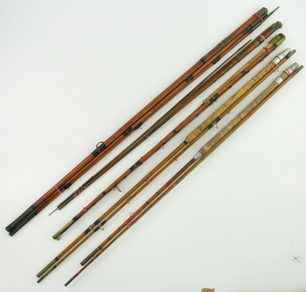 5 early 20th century fishing rods.