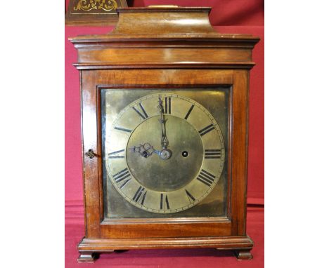 A late 19th century mahogany cased bracket clock,
having 8-day movement with double fusee, height 15".