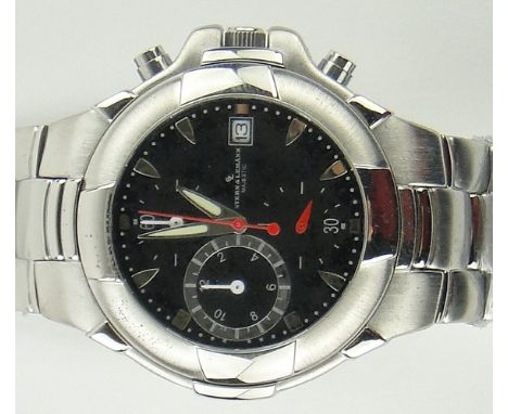 A gent's Stern & Lemann quartz chronograph wristwatch,
boxed.