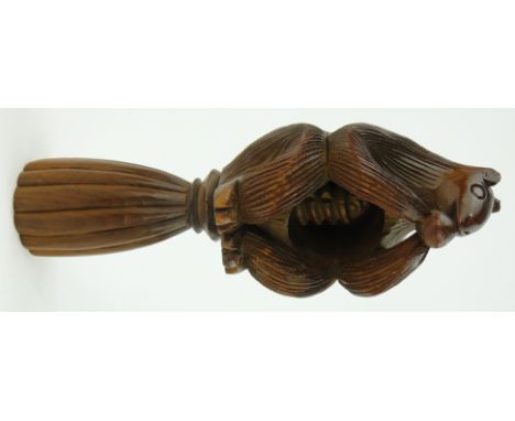 Black Forest carved red squirrel nutcracker, 5.5".