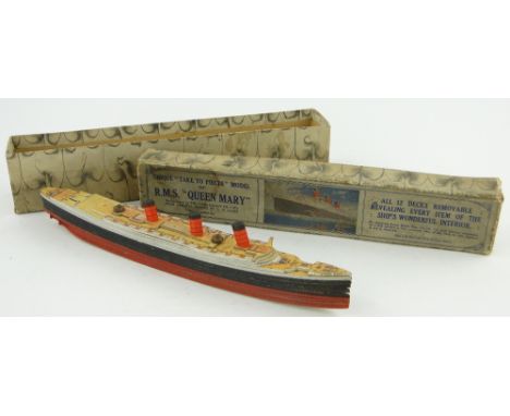 A model of the R M S "Queen Mary" by Chad Valley,
in original box, length 12".