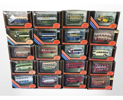 20 Exclusive First Editions 1:76 scale die-cast buses, all boxed.