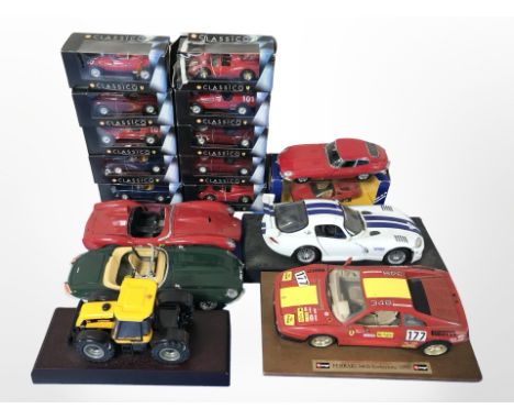 A group of boxed and unboxed die-cast scale model cars including Corgi, Bburago, etc. (1 box)