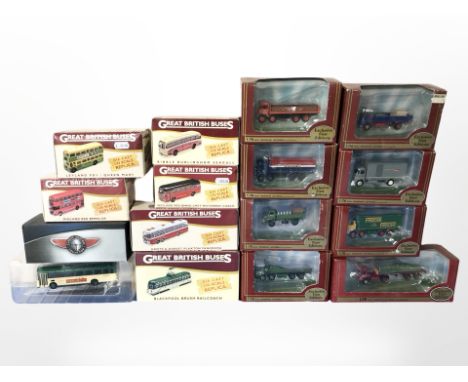 13 various 1:76 scale die-cast buses, including Exclusive First Editions, Atlas Editions, etc, all boxed. 