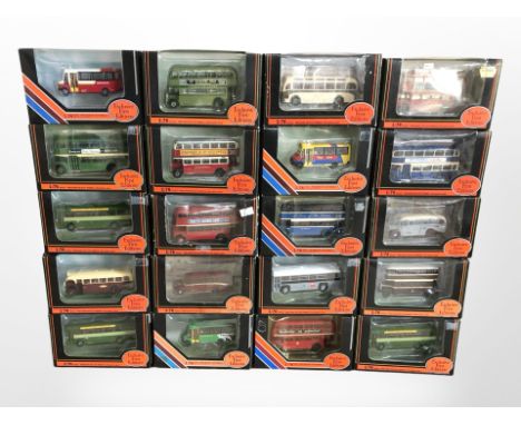 20 Exclusive First Editions 1:76 scale die-cast buses, all boxed.
