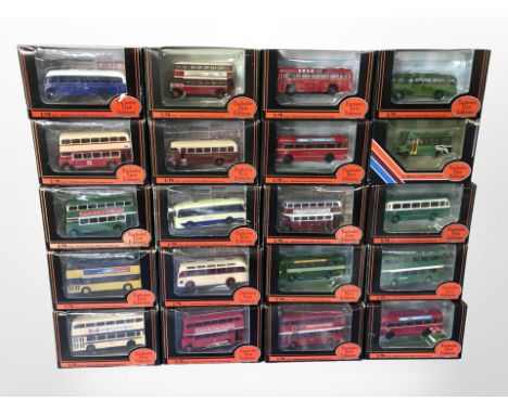 20 Exclusive First Editions 1:76 scale die-cast buses, all boxed.