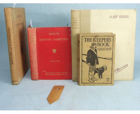 Baily's Hunting Directory 1909-1910, fldg maps, cl gt, 8vo, 1910; Stodart Walker (A) & Mackie (P Jeffery), The Keeper's Book,