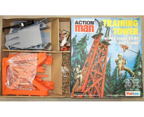 An Action Man Training Tower by Palitoy, boxed, (af).