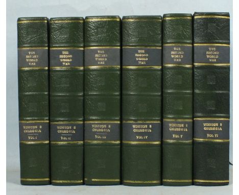 Churchill (Winston Spencer), The Second World War, 6 vols, first editions, rebound hf green mor gt, 8vo, 1948-54.