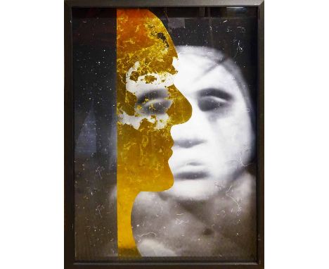 DAVE MCDERMOTT (American b.1974) 'Endlessnameless', 2008, gold leaf erasing, graphite on archival pigment print, 84cm x 55cm,