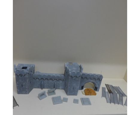 A section of Wargaming castle wall with lighting and accessories 