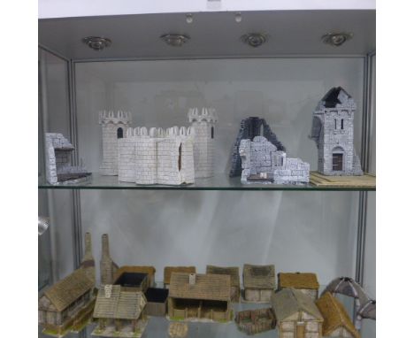 Games Workshop Lord of the Rings Minus Tirith - unboxed and damage to one part - and assorted Wargaming buildings/ruins 