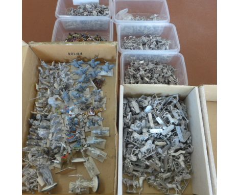 A large collection of metal Wargaming Fantasy/Lord of the Rings figures - some painted - please see images for vendors listin