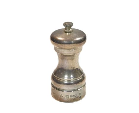 An Elizabeth II silver condiment grinder, retailed by Cole &amp; Mason, mark of M. C. Hersey &amp; Son Ltd., London, minimum 