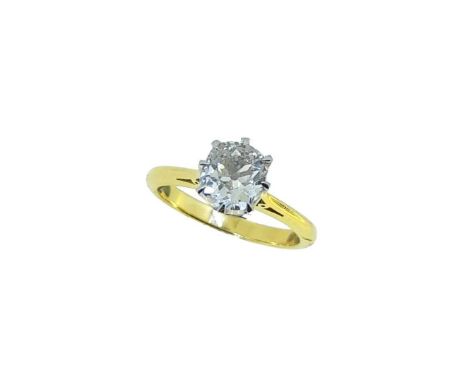 A single stone diamond ring, claw set old mine cut diamond, approximately 7.1 x 6.4mm, estimated approximate weight 1.27ct, a