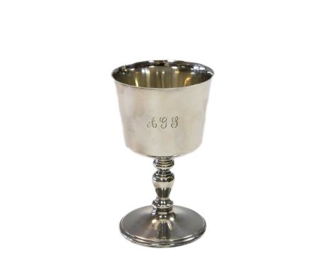 An Elizabeth II silver goblet, mark of Barker Ellis Silver Co., Birmingham 1971, display marked, in the Jacobean style, the b