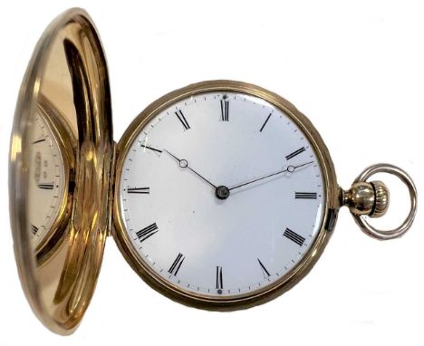 Unsigned - A Swiss hunter pocket watch, the case marked 'Patek Philippe & Co', circa 1900, the white dial, 37mm diameter, wit