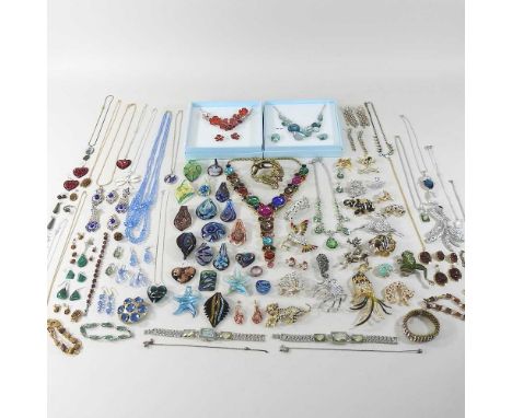 A collection of costume jewellery, to include Murano