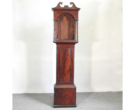 A 19th century mahogany longcase clock case, 214cm high