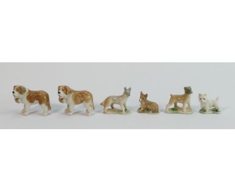Wade 1950s Whimsies first version set 7: Pedigree Dogs (6). 