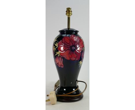 Large Moorcroft Clematis lamp base: Height to start of fitting 35cm. 