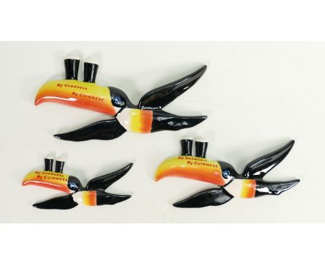 Set of three Carltonware Guinness flying toucans wall plaques: Set of three. (3) 