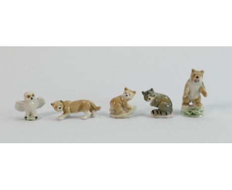 Set of vintage Wade Whimsies set no 9: North American animals series. (5) 