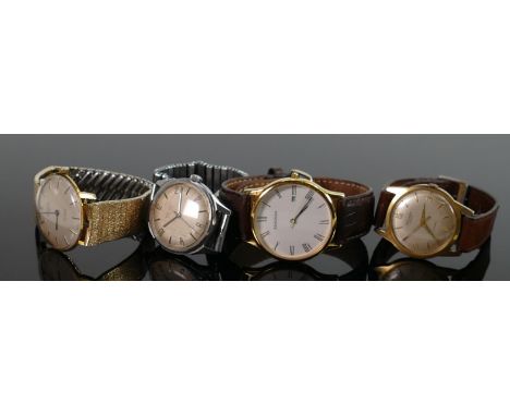A collection of vintage gentlemans wristwatches: including Rotary Incabloc, Nivada Discus, Sekonda and Poljot automatic. (4) 