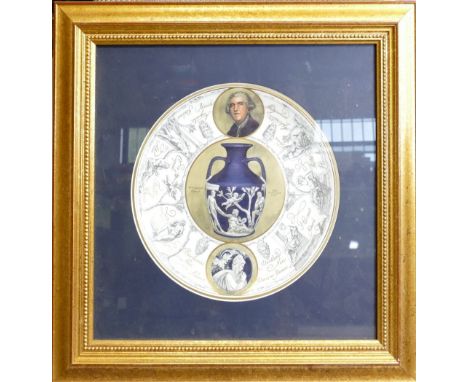 Wedgwood Historic Year plate 2002: The Portland Vase 1789, to commemorate the production of the first vase 1789, mounted in g