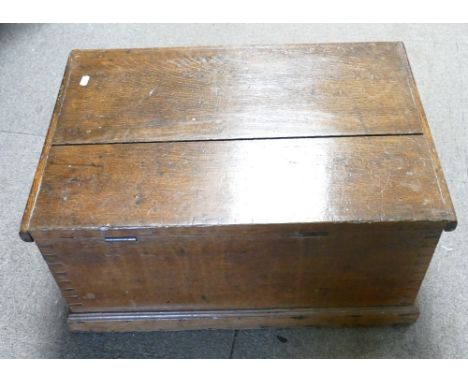 George III small size Oak tool or document chest: Measuring 65cm x 44cm x 32cm high approx. 