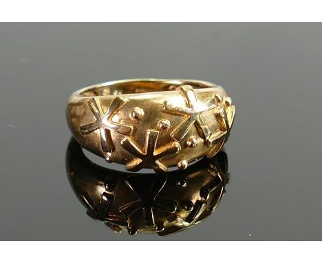 9ct gold ornate squirt ring, QVC brand new and boxed.size M, 3.7g 