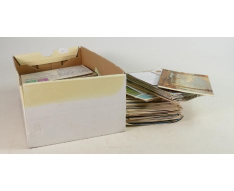 A collection of postcards relating to Walter Moorcroft: Vintage postcards from around the world dating from the 1950s -1970s 