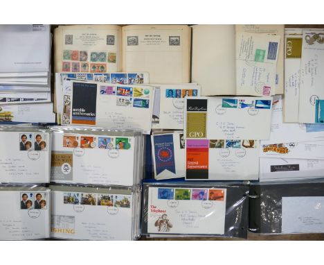Large quantity of first day covers: Includes an album full mainly 1960' - 80's, together with loose later ones.  Two small sc