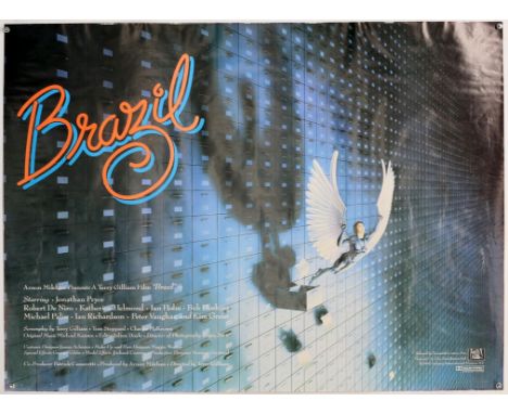 Brazil (1985) British Quad film poster, rare 'withdrawn' design after a fall out between Terry Gilliam (Director) & the distr