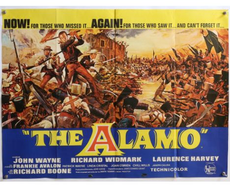 Two British Quad film posters for The Alamo (R-1967) and Gone With the Wind (R-1969), folded, both 28 x 40 inches approx (2).