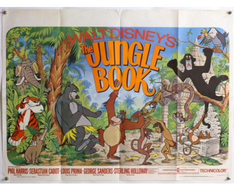 Walt Disney's The Jungle Book (R-1975) British Quad film poster, folded, 30 x 40 inches. 