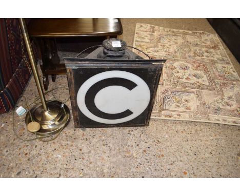 An Adlake No.33 vintage railway lamp with perspex C plate to front, 48cm high