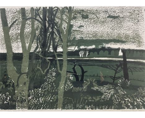 Rosamund Steed (British 1937-2021): 'Deben Snow I', screenprint signed, titled, dated 1962 and numbered 12/20 in pencil,  46c