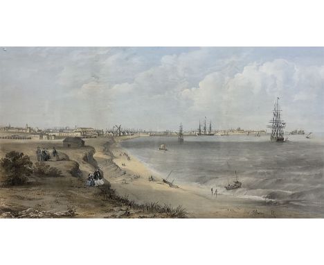 After William Bevan (Engraver - British 19th Century): 'South-West View of the Bay of Hartlepool and the Hartlepools', 19th c